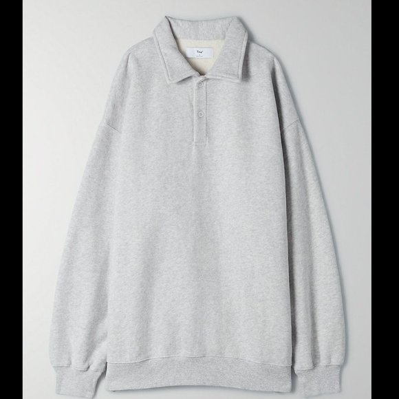 TNA Cozy Af Boyfriend Polo Sweatshirt - Picture 1 of 3